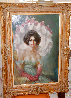 Lady in the Pink Gloves 45x32 - Huge Original Painting by Julian Ritter - 1