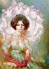 Lady in the Pink Gloves 45x32 - Huge Original Painting by Julian Ritter - 0