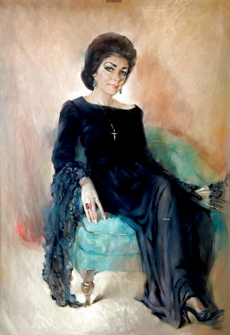 Woman in Black Dress 42x56 - Huge Original Painting - Julian Ritter