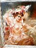 Seated Nude with Rose Covered Hat 40x46 - Huge Original Painting by Julian Ritter - 3