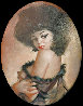 Over the Shoulder Raven Haired Vixen 19x15 Original Painting by Julian Ritter - 0
