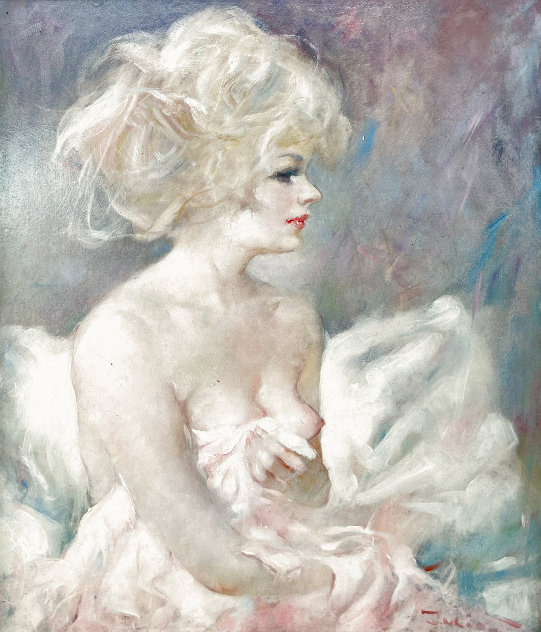Blonde Semi-Nude Profile 21x18 Original Painting by Julian Ritter