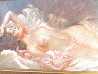 Reclining Nude Brunette 17x29 Original Painting by Julian Ritter - 3