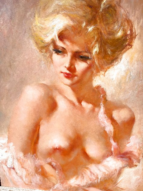 Nude Blonde Portrait 36x30 Original Painting by Julian Ritter