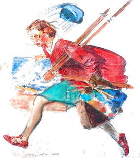 Untitled (Young Woman Running With Art Supplies) 2000 Limited Edition Print - Larry Rivers Untitled (Young Woman Running With Art Supplies) 2000 Limited Edition Print - Larry Rivers