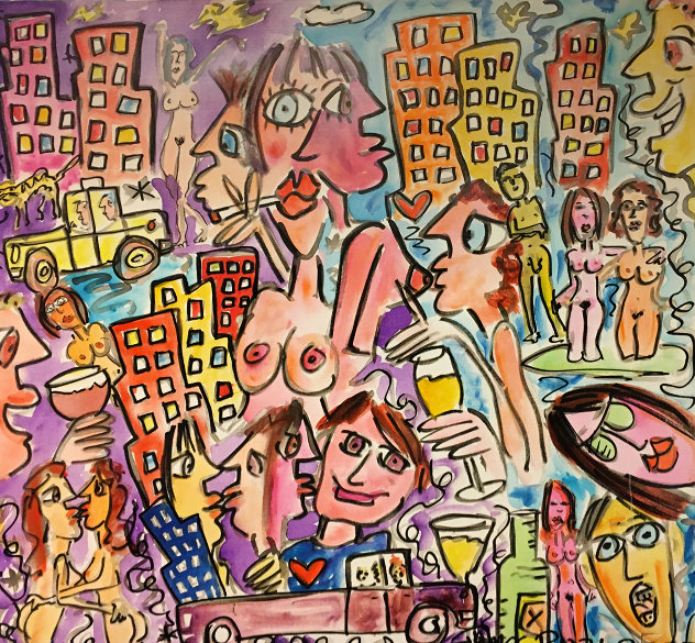 Before and After Hours 2005 36x36 Original Painting by James Rizzi