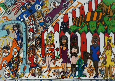 Hookers 3-D 1988 Limited Edition Print - James Rizzi