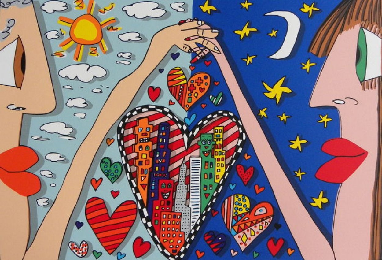Love Is in the Air 3-D AP 1989 Limited Edition Print by James Rizzi Love Is in the Air 3-D AP 1989 Limited Edition Print by James Rizzi