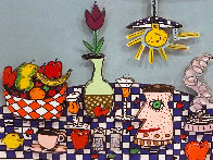 2 Pieces - Flowers For My Love And Lunch Break AP 3-D Limited Edition Print by James Rizzi - 1 2 Pieces - Flowers For My Love And Lunch Break AP 3-D Limited Edition Print by James Rizzi - 1