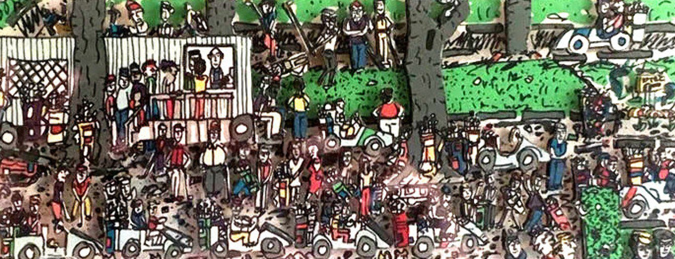 Waiting to Play Golf 3-D 1989 Limited Edition Print by James Rizzi Waiting to Play Golf 3-D 1989 Limited Edition Print by James Rizzi