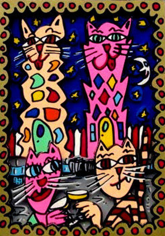 Kitty Cocktail 1994 3-D Limited Edition Print - James Rizzi