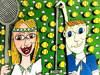 She Likes Tennis - He Likes Golf 1997 3-D Limited Edition Print by James Rizzi - 0 She Likes Tennis - He Likes Golf 1997 3-D Limited Edition Print by James Rizzi - 0