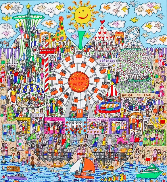 Big Apple is Big on Coney Island 1999 - New York - NYC Limited Edition Print by James Rizzi