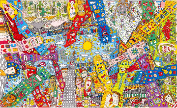 Uptown, Downtown, Eastside, Westside 1995 - New York City - NYC Limited Edition Print - James Rizzi