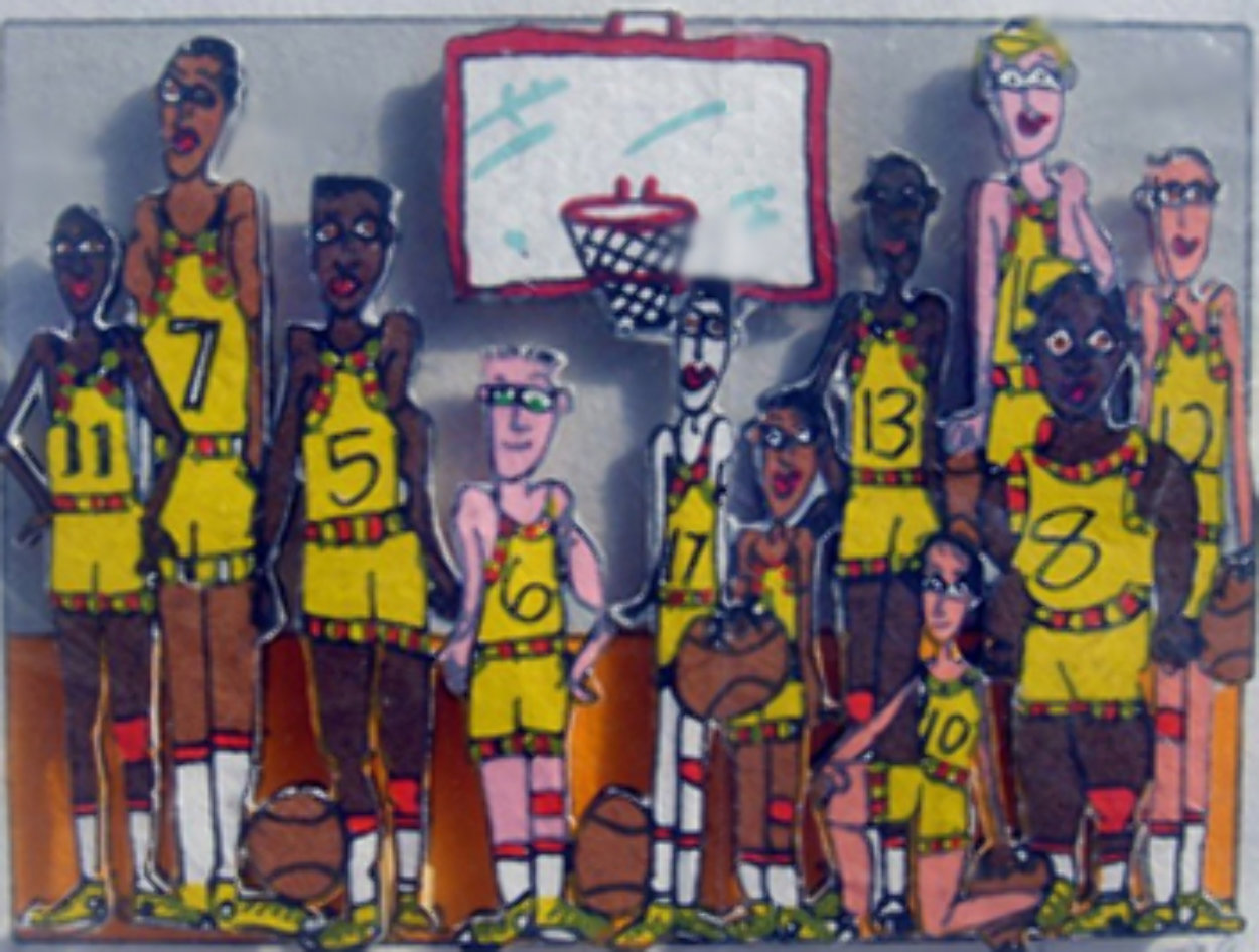 Basketball Team Photo 3-D 1998 Limited Edition Print by James Rizzi Basketball Team Photo 3-D 1998 Limited Edition Print by James Rizzi