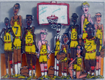 Basketball Team Photo 3-D 1998 Limited Edition Print - James Rizzi Basketball Team Photo 3-D 1998 Limited Edition Print - James Rizzi