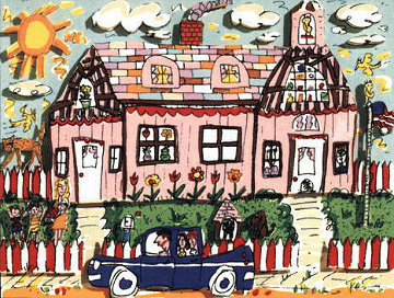 Country House AP 3-D 1989 Limited Edition Print - James Rizzi Country House AP 3-D 1989 Limited Edition Print - James Rizzi