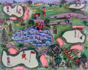 Par 4 the Course, 3-D 1987 Golf Limited Edition Print - James Rizzi Par 4 the Course, 3-D 1987 Golf Limited Edition Print - James Rizzi