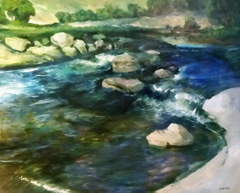 Over the Falls 1996 48x60 Huge Original Painting - Robin John Anderson