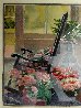 Untitled Rocking Chair and Flowers Watercolor  21x17 Watercolor by Robert Brasher - 4