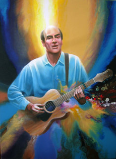Portrait of James Taylor 2002 41x30 Original Painting - Robert Katona Portrait of James Taylor 2002 41x30 Original Painting - Robert Katona