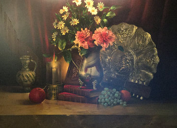 Untitled Still Life 1972 55x44 Original Painting - Roberto Lupetti Untitled Still Life 1972 55x44 Original Painting - Roberto Lupetti