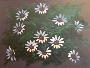 Untitled Floral 1960 24x20 Original Painting - Roberto Lupetti Untitled Floral 1960 24x20 Original Painting - Roberto Lupetti
