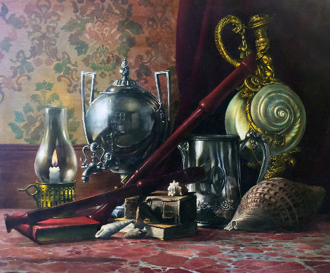 Untitled Still Life 38x44 Original Painting - Roberto Lupetti