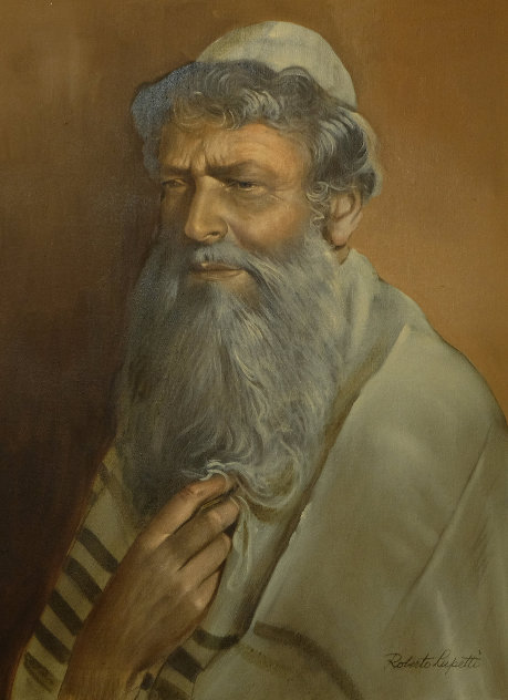 Untitled (Rabbi) 25x31 Original Painting by Roberto Lupetti