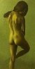 Untitled (Standing Nude Woman) 49x32 Huge Original Painting by Roberto Lupetti - 0