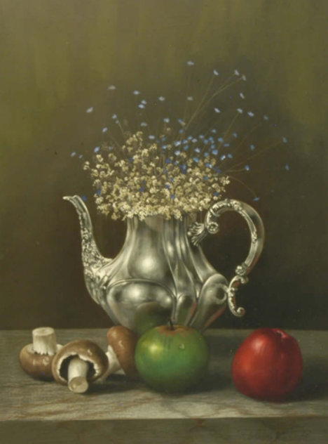 Still Life With Pitcher 32x28 Original Painting by Roberto Lupetti