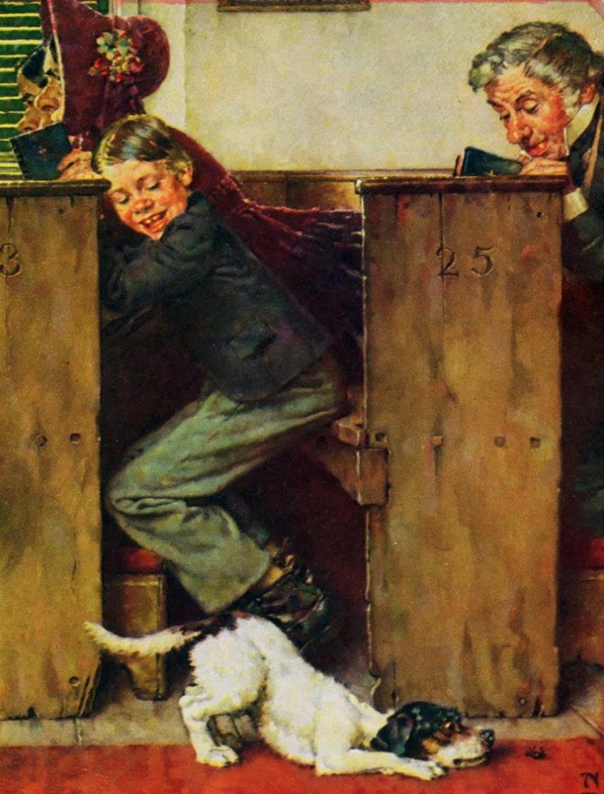 In Church AP 1973 Limited Edition Print by Norman Rockwell In Church AP 1973 Limited Edition Print by Norman Rockwell
