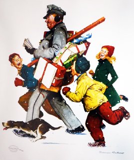 Jolly Postman 2005 Limited Edition Print - Norman Rockwell Jolly Postman 2005 Limited Edition Print - Norman Rockwell