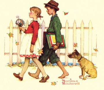 School Walk AP 1976 Limited Edition Print - Norman Rockwell School Walk AP 1976 Limited Edition Print - Norman Rockwell