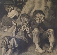 Tom Sawyer, First Smoke AP 1935 Limited Edition Print by Norman Rockwell - 2 Tom Sawyer, First Smoke AP 1935 Limited Edition Print by Norman Rockwell - 2