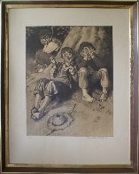 Tom Sawyer, First Smoke AP 1935 Limited Edition Print by Norman Rockwell - 7 Tom Sawyer, First Smoke AP 1935 Limited Edition Print by Norman Rockwell - 7