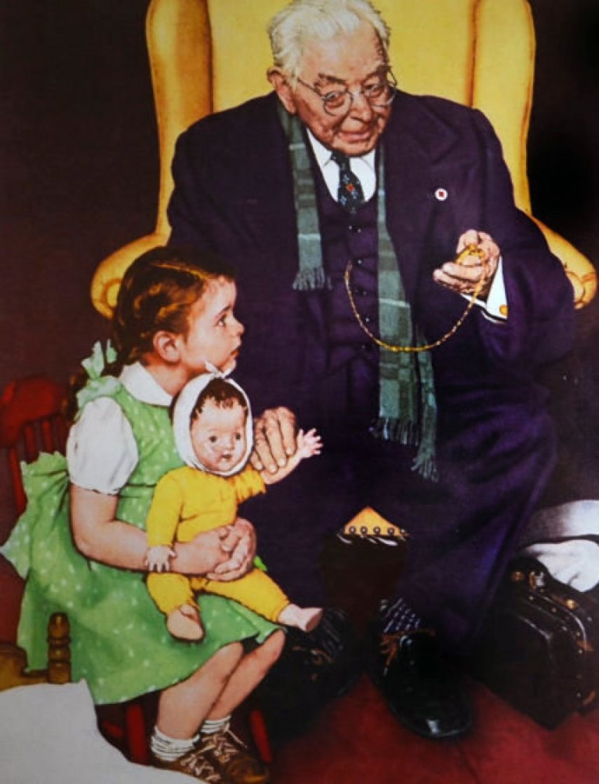 Doctor And Doll Limited Edition Print by Norman Rockwell Doctor And Doll Limited Edition Print by Norman Rockwell