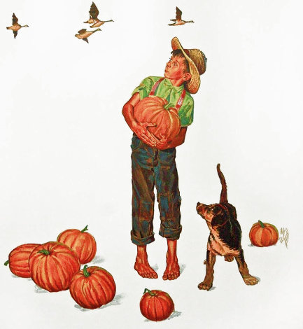 Autumn's Harvest 1977 - Encore Edition Limited Edition Print - Norman Rockwell