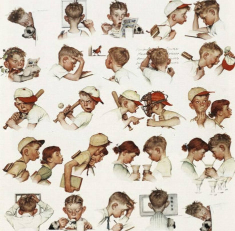 A Day in the Life of a Boy AP 1977 Limited Edition Print - Norman Rockwell