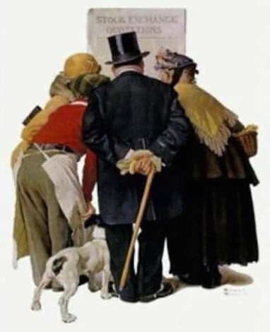 Stock Exchange 1977 HS - New York - NYC Limited Edition Print - Norman Rockwell