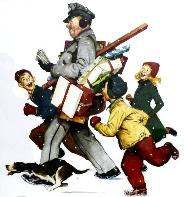 Jolly Postman 2005 Limited Edition Print by Norman Rockwell