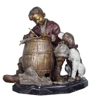 Pen Pals Bronze Sculpture 21 in Sculpture - Norman Rockwell Pen Pals Bronze Sculpture 21 in Sculpture - Norman Rockwell