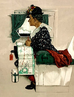 First Airplane Ride AP 1976 Limited Edition Print - Norman Rockwell First Airplane Ride AP 1976 Limited Edition Print - Norman Rockwell