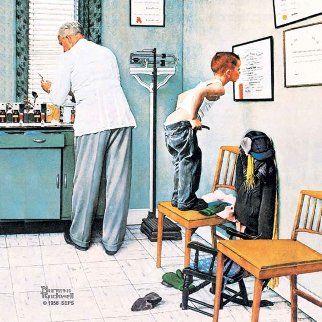 Before the Shot AP 1958 Limited Edition Print - Norman Rockwell Before the Shot AP 1958 Limited Edition Print - Norman Rockwell