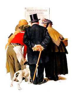 Stock Exchange AP 1982 Limited Edition Print - Norman Rockwell Stock Exchange AP 1982 Limited Edition Print - Norman Rockwell