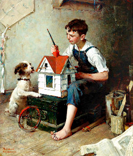 Painting the Little House 2011 Limited Edition Print - Norman Rockwell Painting the Little House 2011 Limited Edition Print - Norman Rockwell