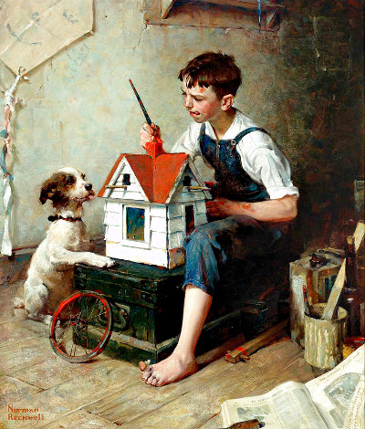Painting the Little House 2011 Limited Edition Print - Norman Rockwell