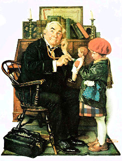 Doctor And the Doll 1972 Limited Edition Print - Norman Rockwell Doctor And the Doll 1972 Limited Edition Print - Norman Rockwell