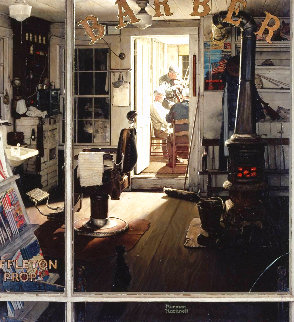Shuffleton's Barber Shop HS Limited Edition Print - Norman Rockwell