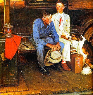 Breaking Home Ties 1977 Limited Edition Print - Norman Rockwell